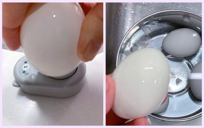 殻に穴をあけるとキレイにむける　マグネット猫ちゃん