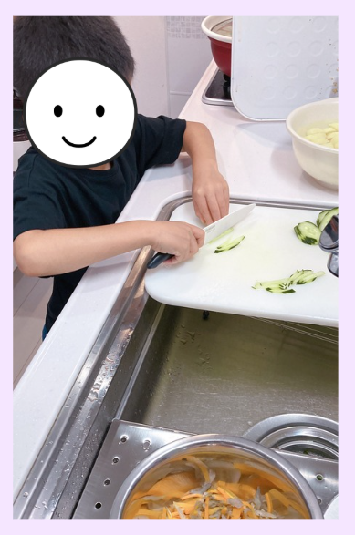 息子8才（123cm）
やりたがりな年頃