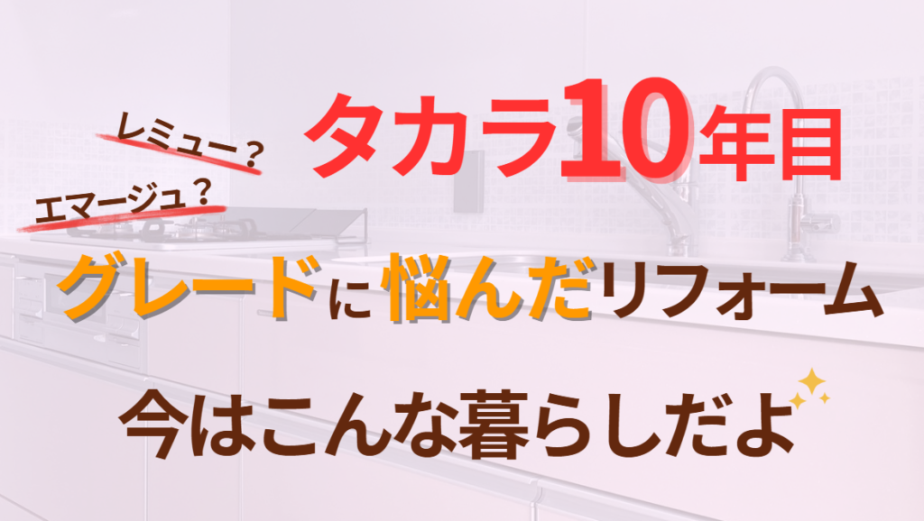 【タカラ10年目】今はこんな暮らしだよ｜レミューかエマージュかグレードに悩んだリフォームと今