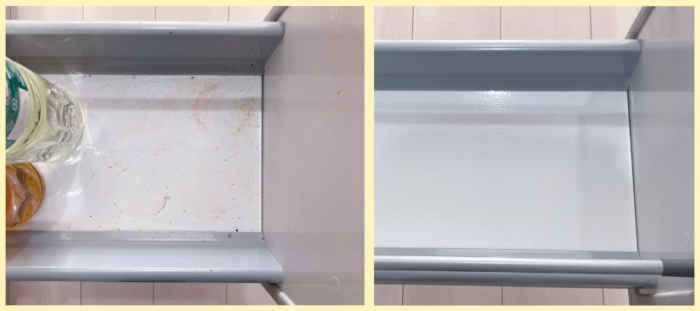 タカラのホーローキッチン　放置汚れが3分で落ちた