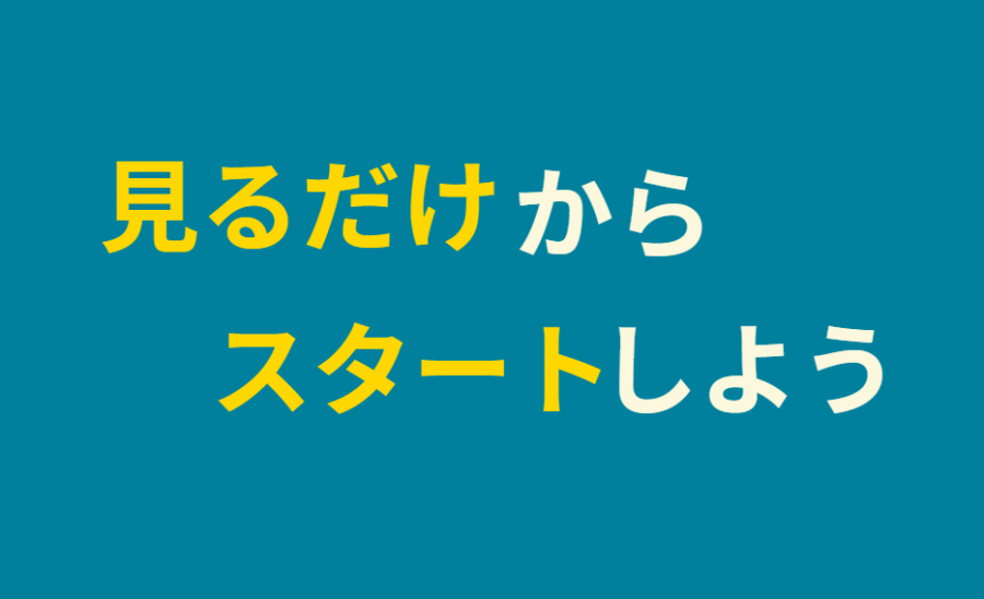 見るだけからスタートしよう