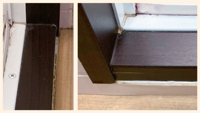 膨れた巾木カット部分