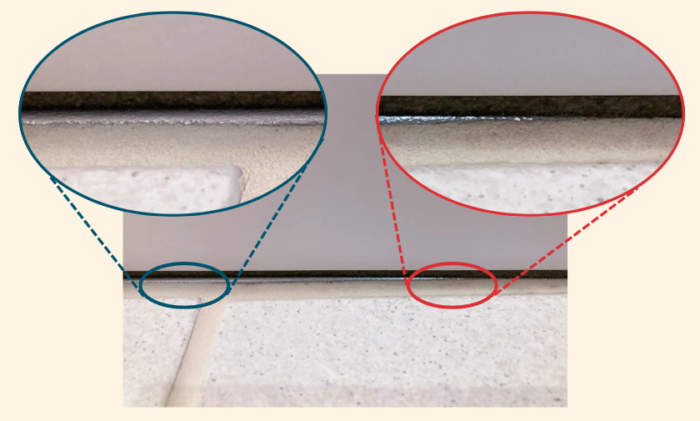 浴槽そばの黒カビ