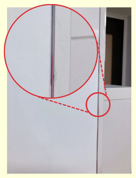 床から129cmまでなぞった跡