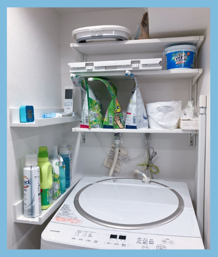 洗濯機上はちょっと狭い