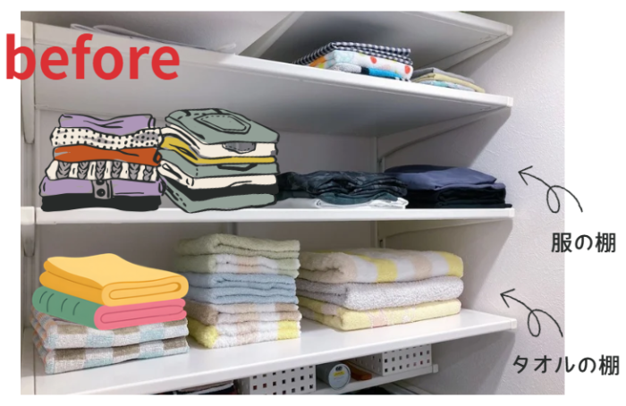可動棚の使い方before(再現)