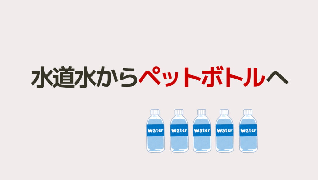 水道水からペットボトルへ