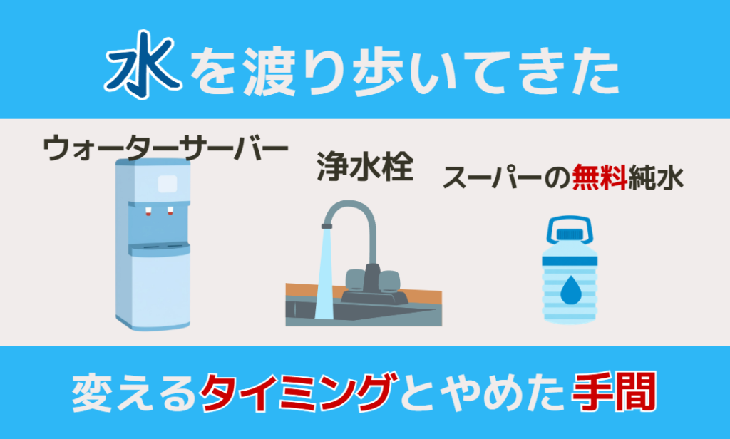 水をわたり歩いてきた｜ウォーターサーバー・浄水栓・スーパーの無料純水、変えるタイミングとやめた手間